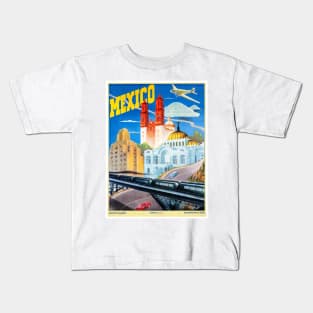 Vintage Travel Poster Mexico Kids T-Shirt